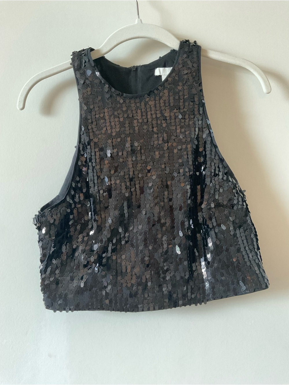 H&M Black Sequin Crop Top